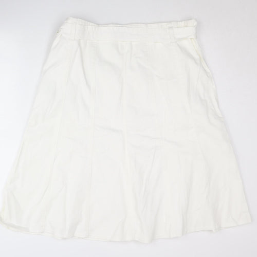 Marks and Spencer Women's White A-Line Skirt, Size 18