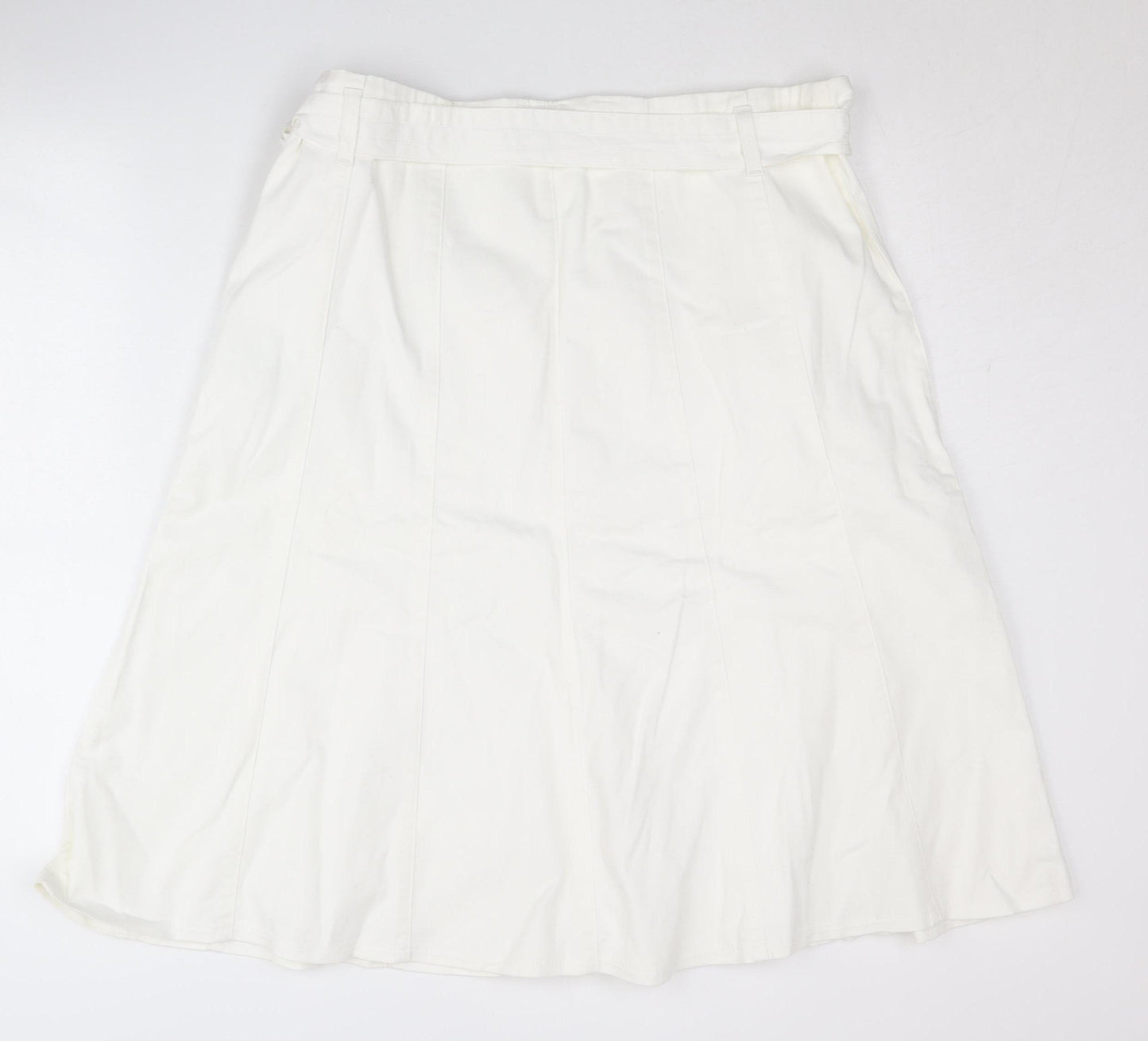 Marks and Spencer Women's White A-Line Skirt, Size 18