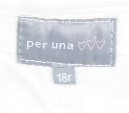 Marks and Spencer Women's White A-Line Skirt, Size 18