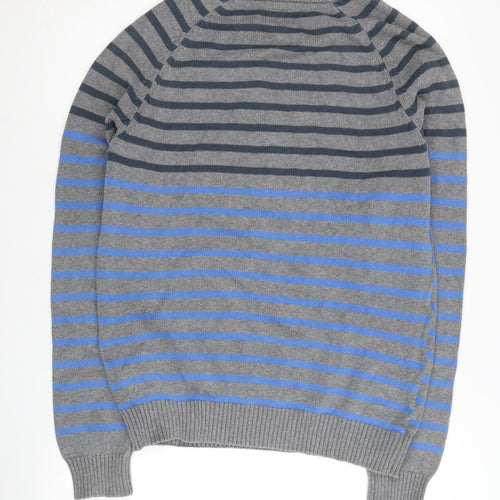 Jack & Jones Men's Grey Striped Pullover M