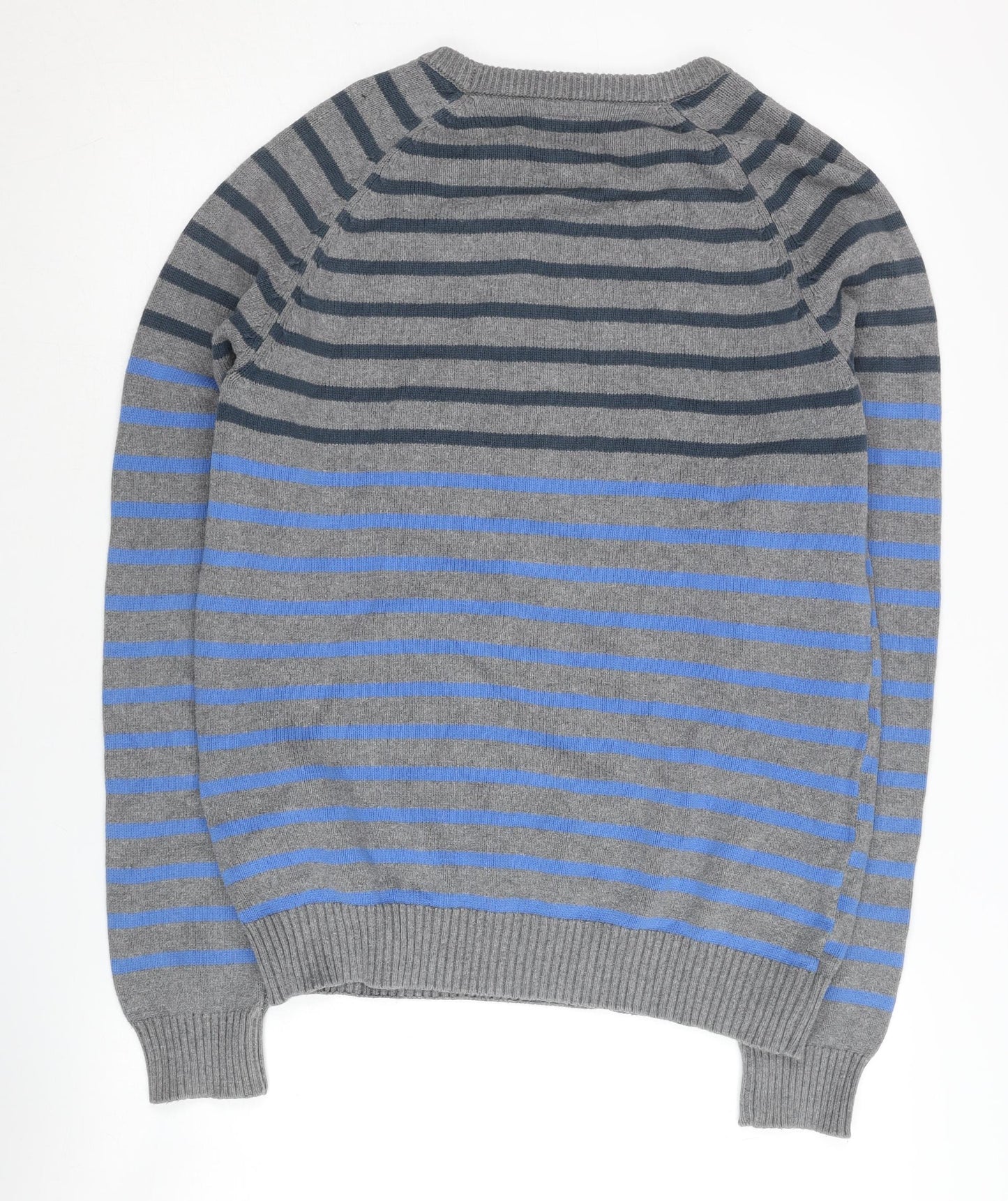 Jack & Jones Men's Grey Striped Pullover M