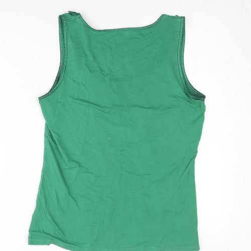 Oasis Women’s Green Ruffle Tank, Size 14, Casual Spring