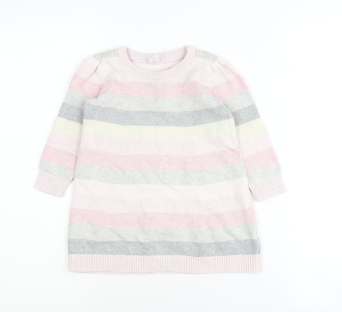 Baby Gap Girls Pink Striped Cotton Tunic Jumper 2 Years