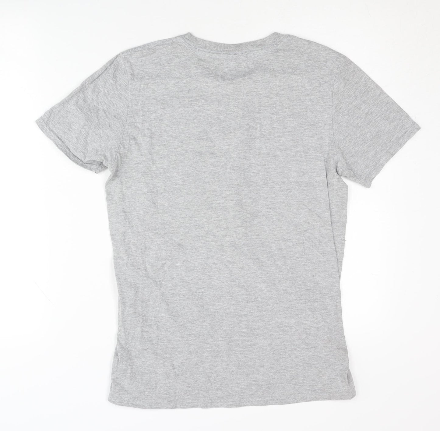 Printopolis Unisex Grey Embroidered T-Shirt, S, Casual Style