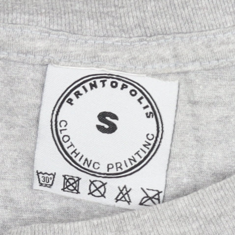 Printopolis Unisex Grey Embroidered T-Shirt, S, Casual Style