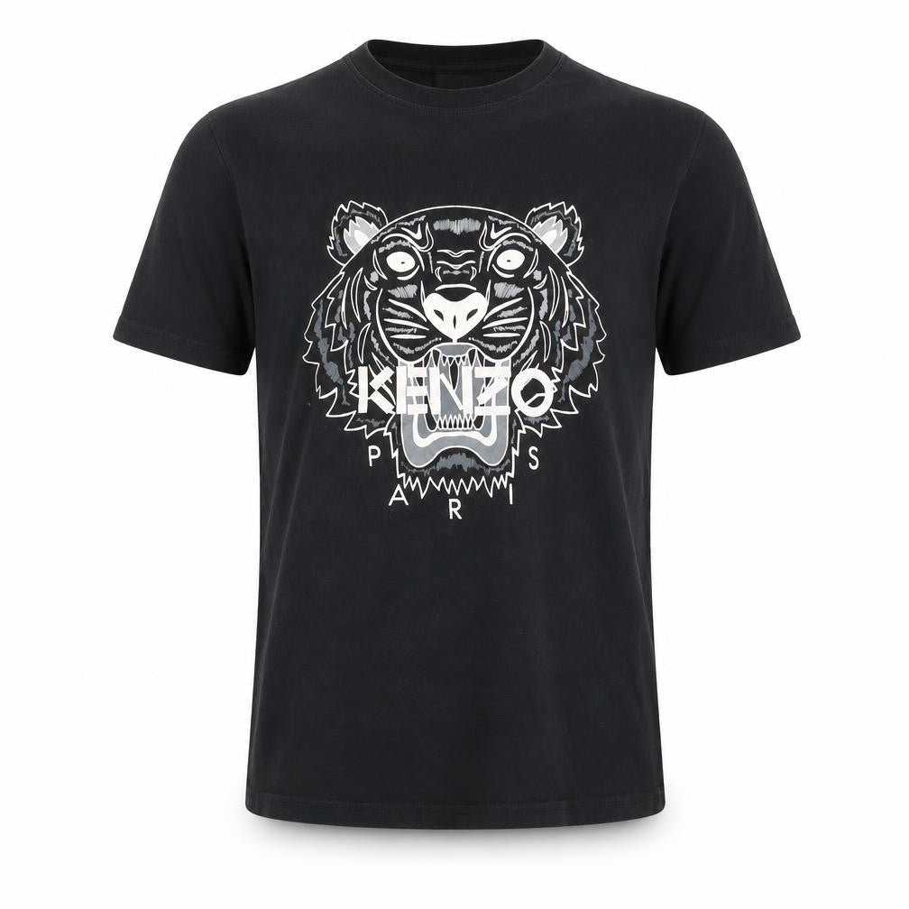 Front view of Kenzo Men's Black Graphic Print T-Shirt, size S