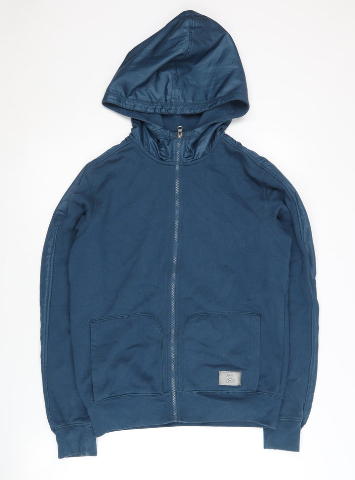 Benetton Boys Blue Full Zip Hoodie 3XL, Cotton Blend