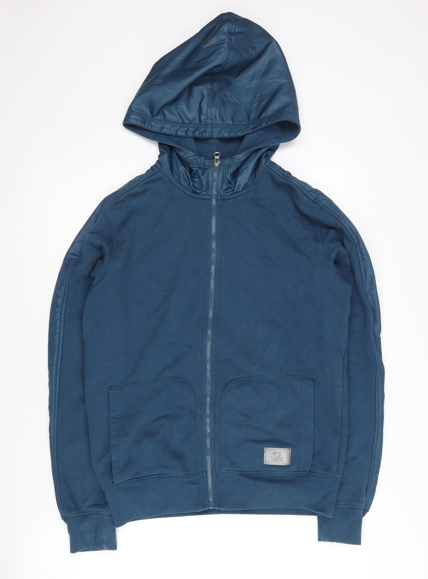 Benetton Boys Blue Full Zip Hoodie 3XL, Cotton Blend