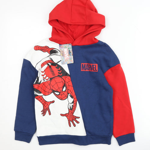 Marvel Boys Spider-Man Hoodie Multicoloured 7-8Y Pullover