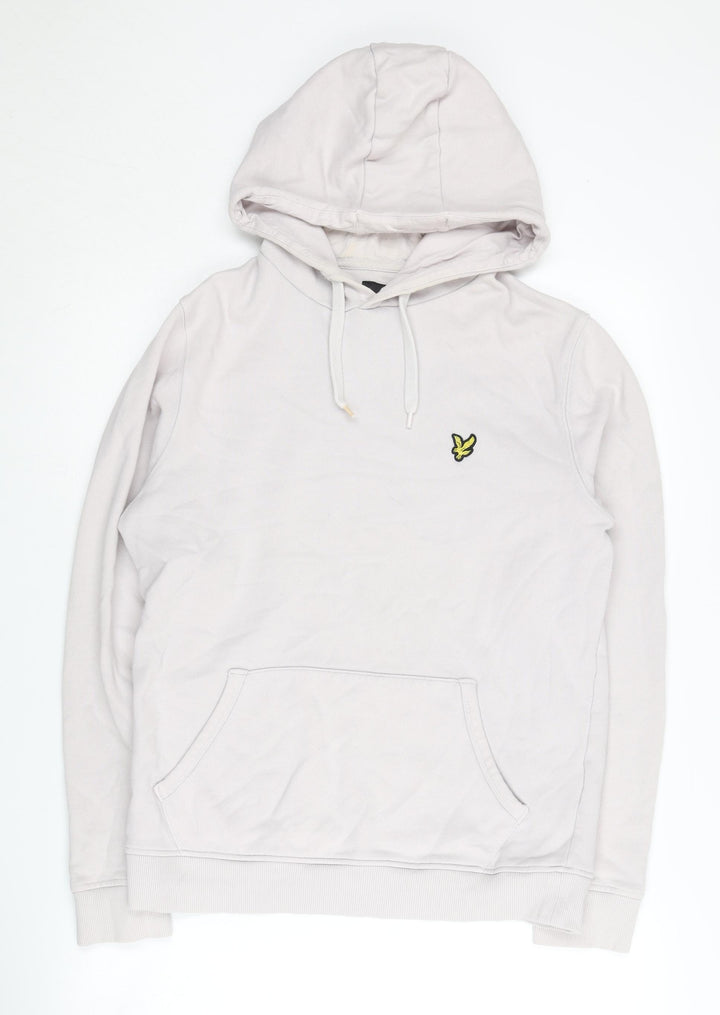 Lyle & Scott Men's Ivory Hoodie M Pullover Logo Style
