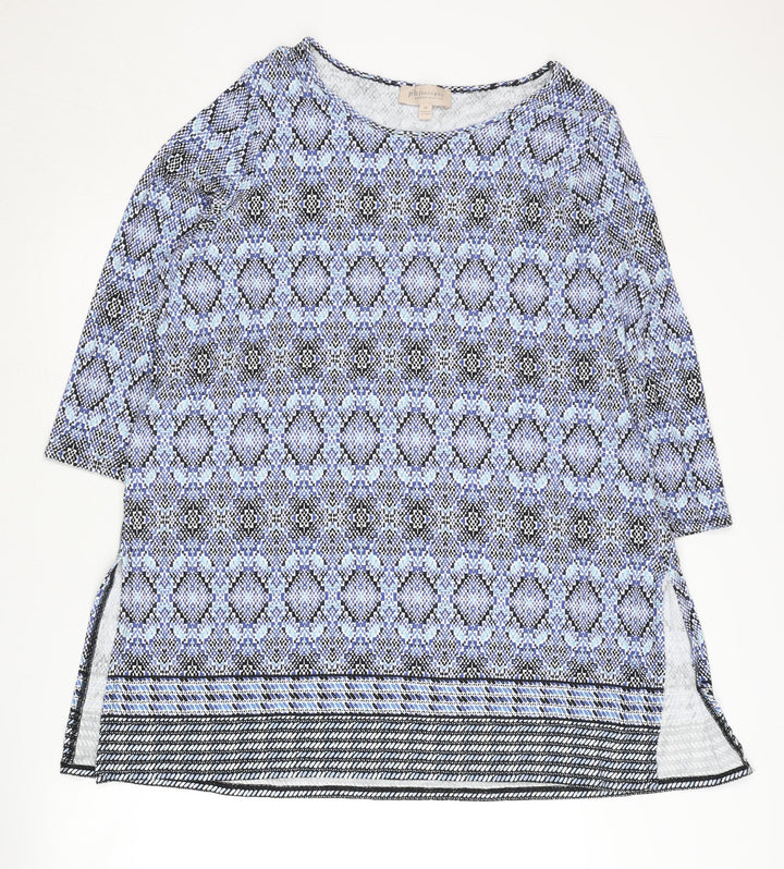 Philosophy Women's Blue 2XL Geometric Tunic Top