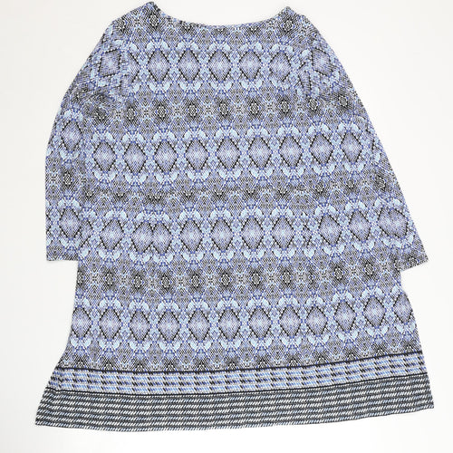 Philosophy Women's Blue 2XL Geometric Tunic Top