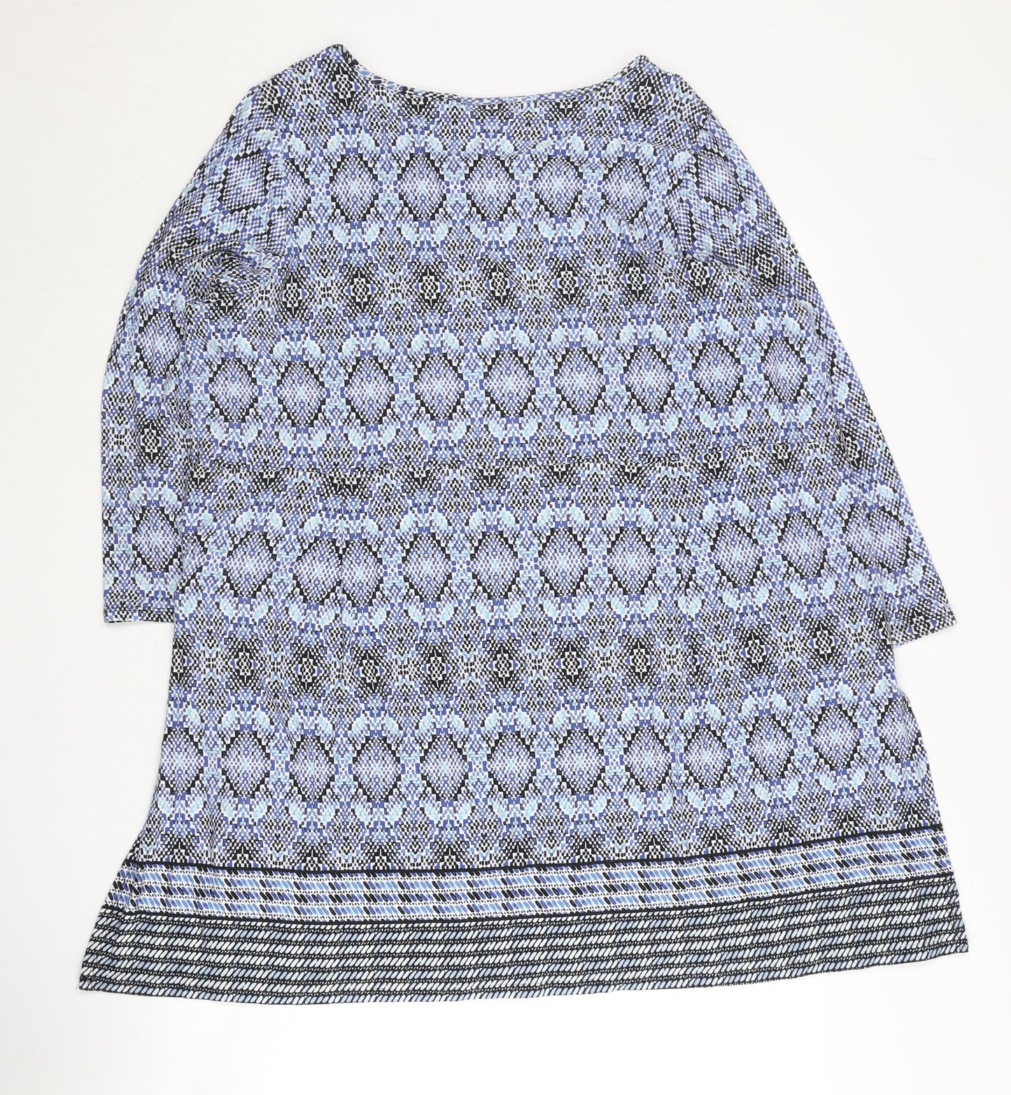 Philosophy Women's Blue 2XL Geometric Tunic Top