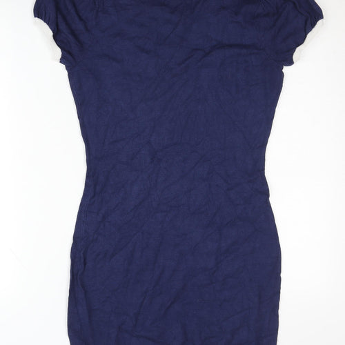 New Look Women's Blue Jumper Dress Size 10 Casual