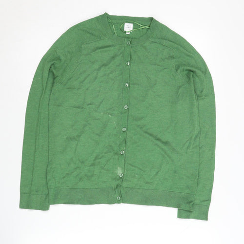 John Lewis Green Cardigan Women Size 10 Knit Button