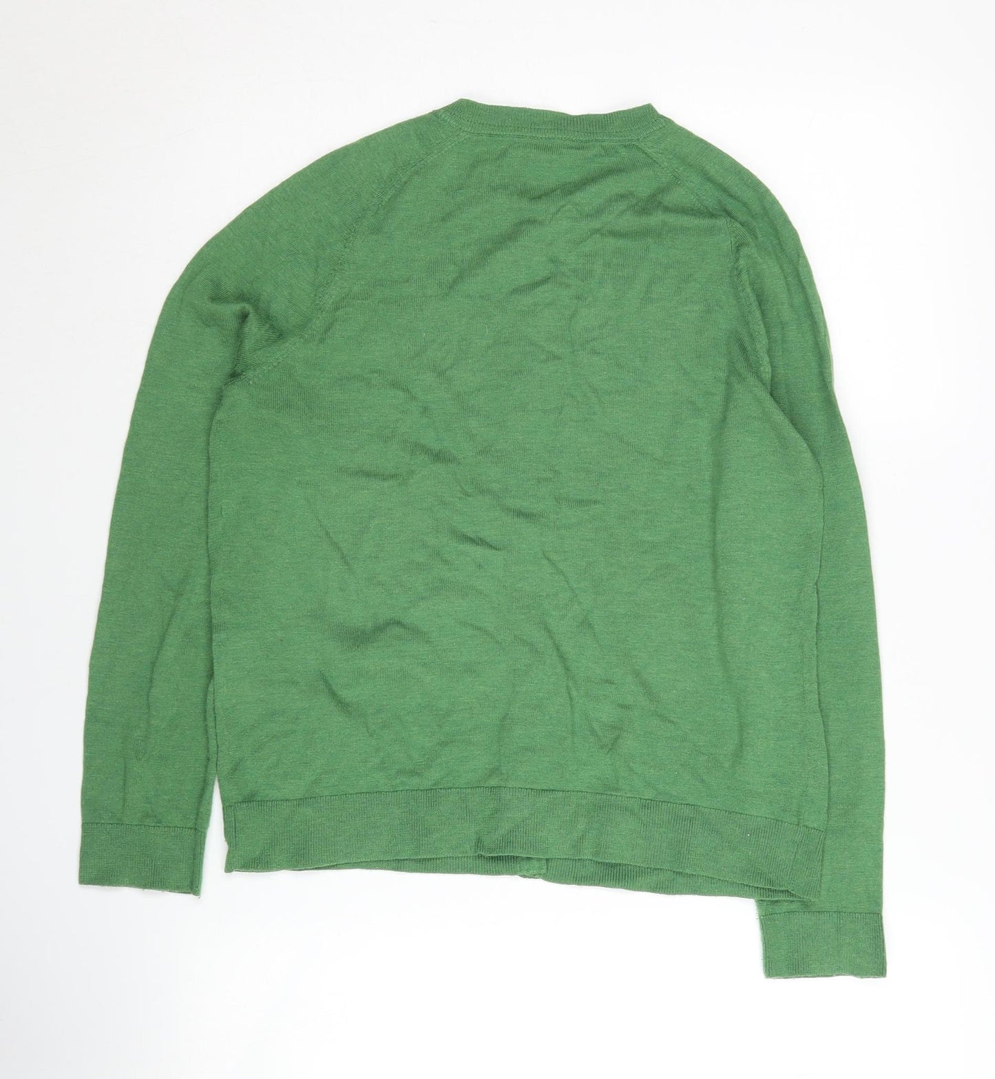 John Lewis Green Cardigan Women Size 10 Knit Button
