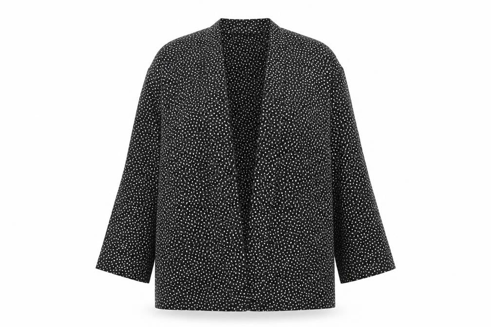 Front view of Alexon Women's Black Polka Dot Jacket L