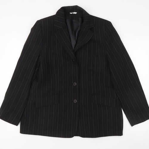 Klass Collection Women's Black Pinstripe Suit Jacket 18