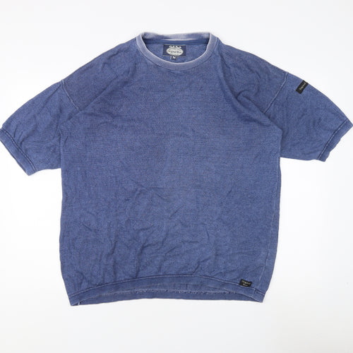 Michael Ross Men's Blue Crew Neck T-Shirt Medium