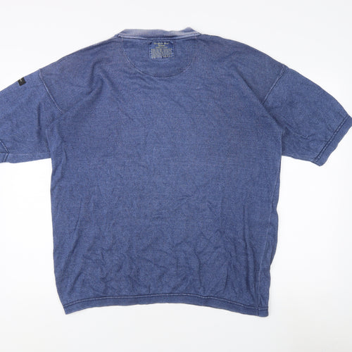 Michael Ross Men's Blue Crew Neck T-Shirt Medium