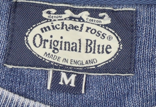 Michael Ross Men's Blue Crew Neck T-Shirt Medium
