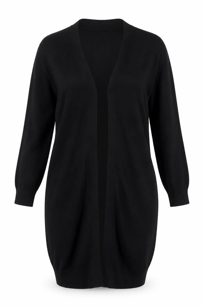 Front view of Capsule Women's Black V-Neck Jumper, size 16/18
