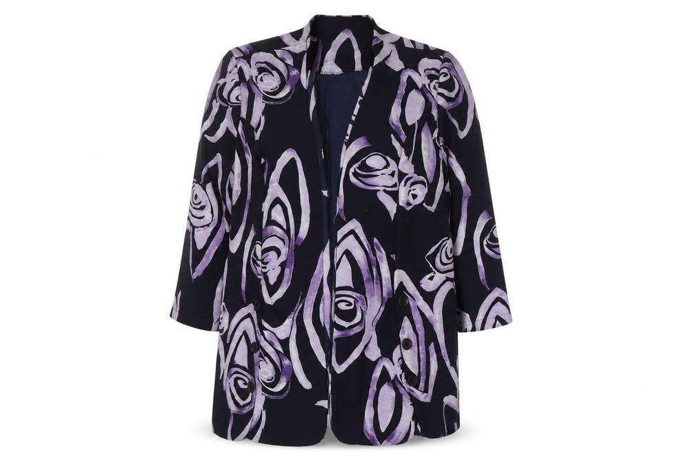 Front view of Essence Women's Multicoloured Long Coat, size 20