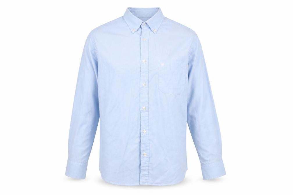 Front view of Pierre Cardin Men's Blue Formal Shirt, size 39