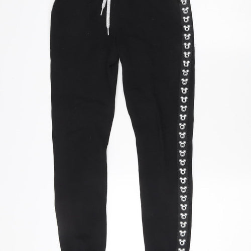 Mickey Mouse Unisex Kids Black Jogger Tracksuit with Side Stripe Size 152