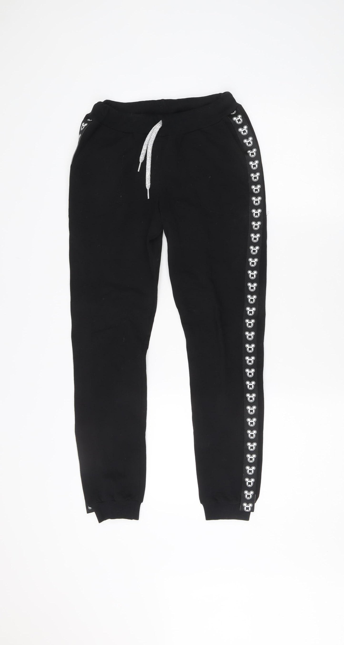 Mickey Mouse Unisex Kids Black Jogger Tracksuit with Side Stripe Size 152