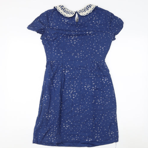 Boden Women’s Blue A-Line Dress, Size 8, Floral Style