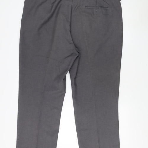 Farah Men's Grey Dress Pants, Size 44, Classic Fit