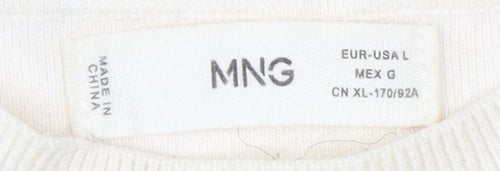 MNG Women's Pullover Jumper L Brown Stripe