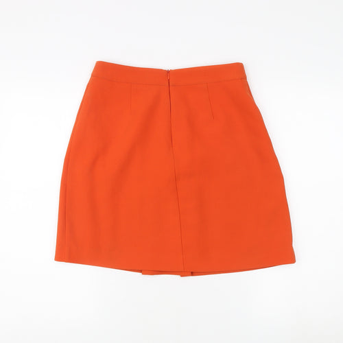 Warehouse Women's Orange A-Line Skirt Size 10