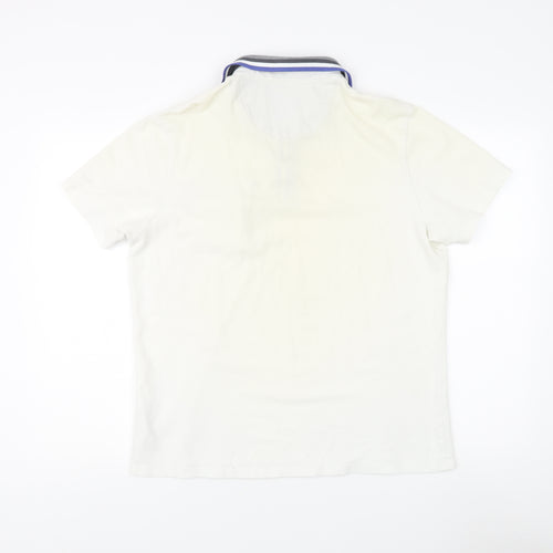 Burton Menswear White Polo - Men Large, Casual Fit