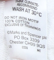 Marks and Spencer Women's White Pullover Hoodie UK 10