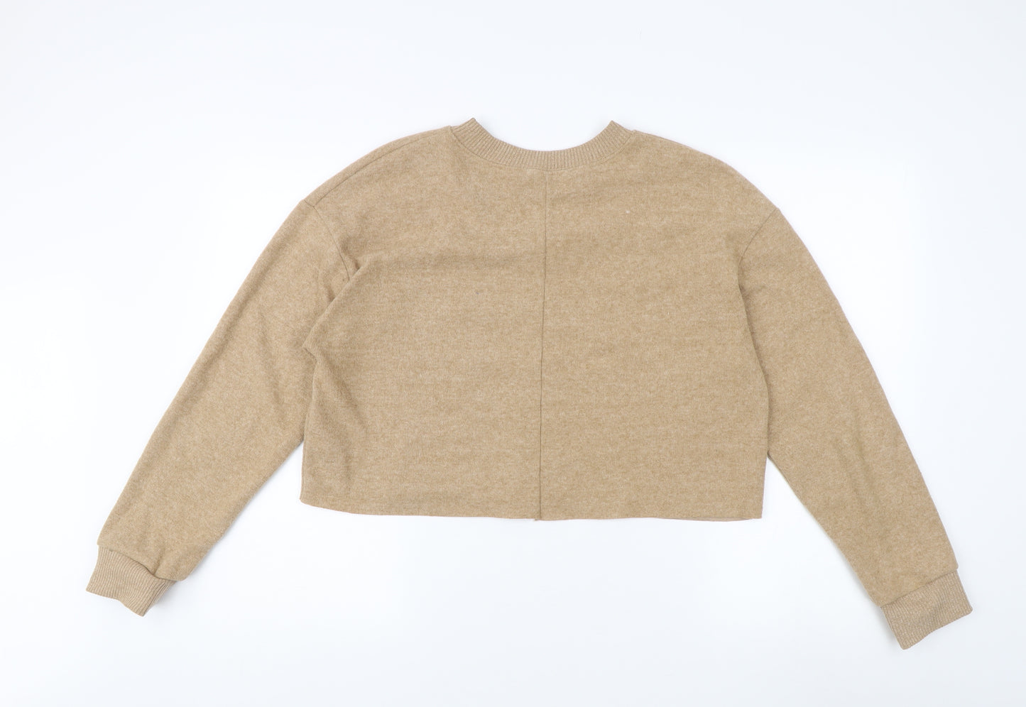 Zara Women's Beige Pullover Sweatshirt, Knit, Size L