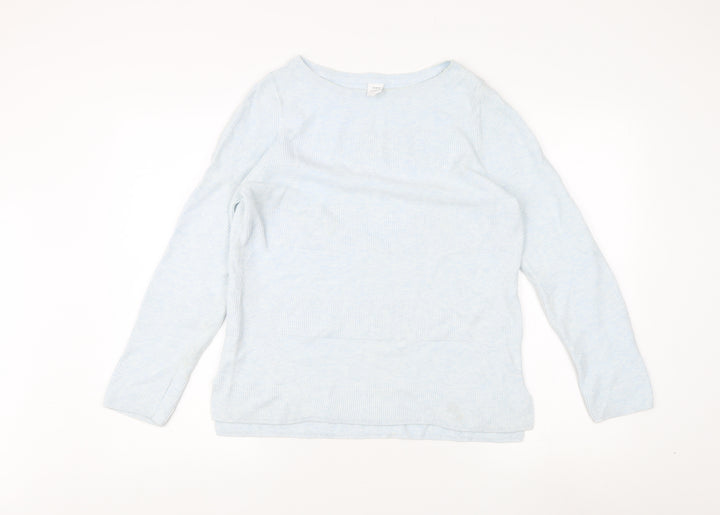 John Lewis Women's Blue Cotton Pullover Jumper Size 12