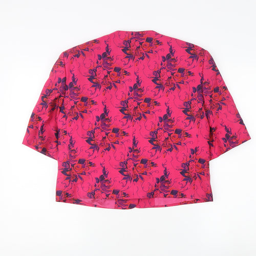 Viyella Women's Pink Floral Blazer Size 10, Lined, Casual