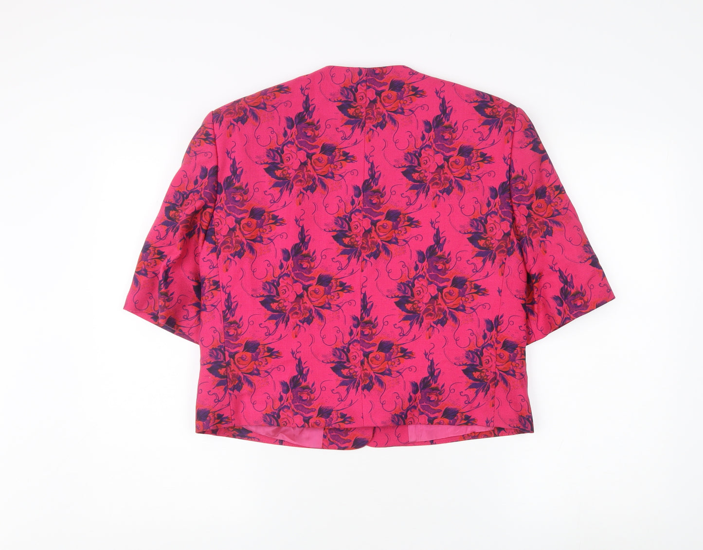 Viyella Women's Pink Floral Blazer Size 10, Lined, Casual