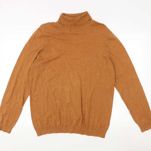 Burton Menswear Men’s Brown L High Neck Pullover Jumper