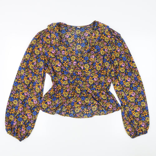 Topshop Women's Floral Blouse UK 12 Multicoloured