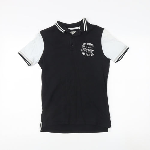 Firetrap Boys Polo Shirt 10-11 Years Black Short Sleeve