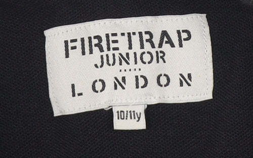 Firetrap Boys Polo Shirt 10-11 Years Black Short Sleeve
