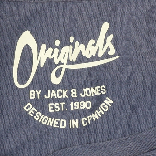 Jack & Jones Men's Blue Graphic T-Shirt, Size S