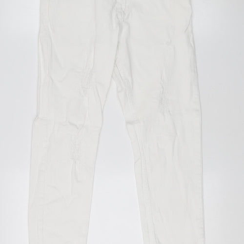 s.Oliver Women's White Ankle Jeans, Size 12, Distressed