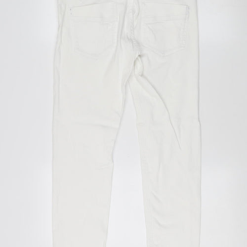 s.Oliver Women's White Ankle Jeans, Size 12, Distressed