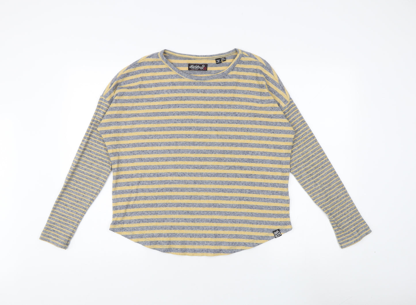 Superdry Women's Multicoloured Striped Jersey Top - Size 8