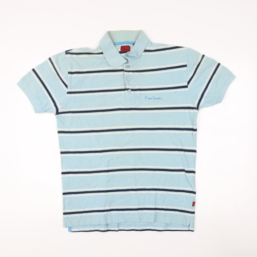 Pierre Cardin Men's Blue Striped Polo Shirt M