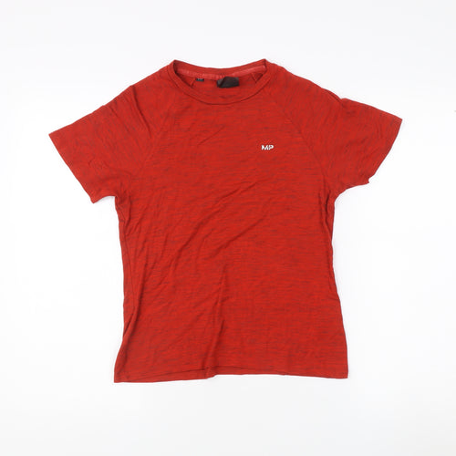 MP Men's Red T-Shirt, Size S, Basic Short Sleeve Activewear